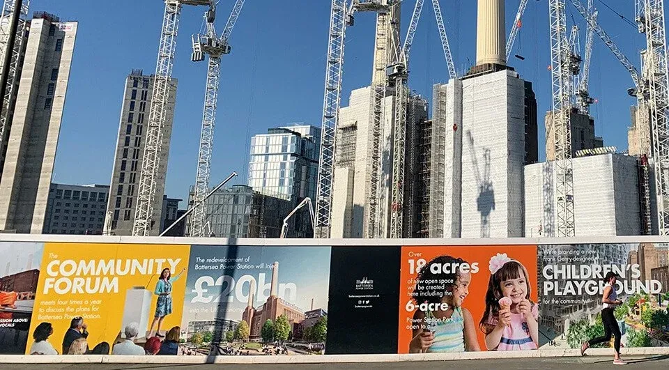 11 Reasons to use Construction Site Branding 4 Image of hoardings promoting community messages such as forums and playgrounds