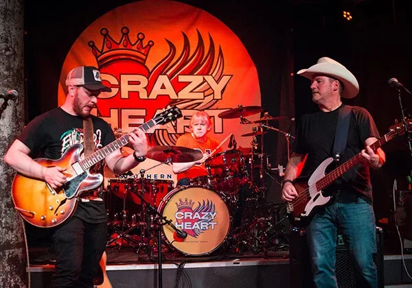Stage backdrop for Crazy heart band