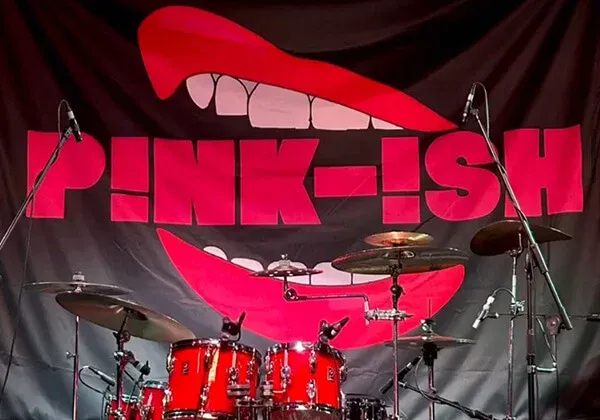Stage backdrop for tribute band Pink-Ish